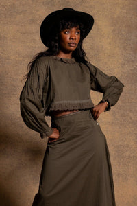 Sasha long sleeve crop - The Silk Co Byron Bay