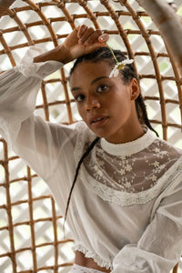 Belle crop blouse - The Silk Co Byron Bay