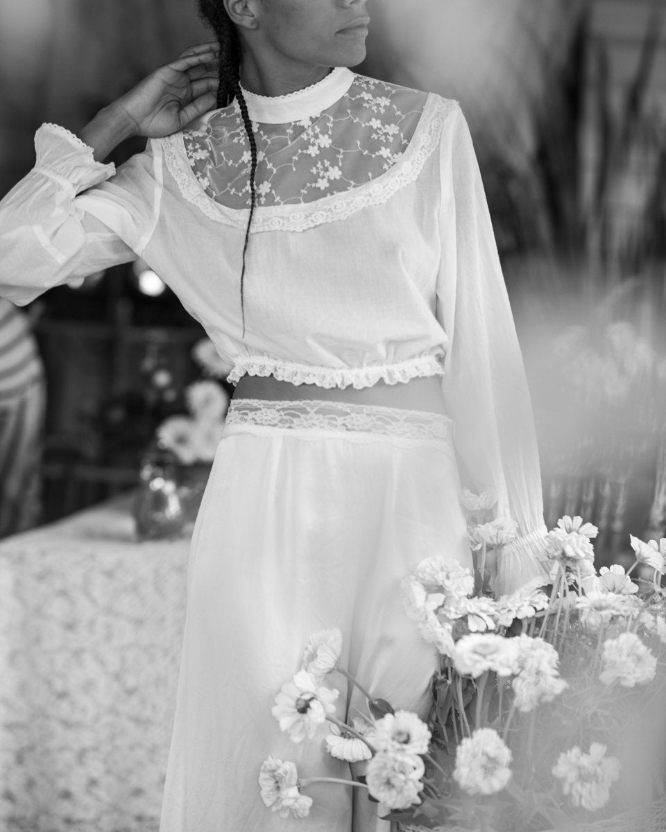Belle crop blouse - The Silk Co Byron Bay