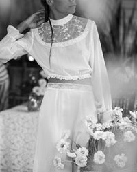 Belle crop blouse - The Silk Co Byron Bay