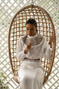 Belle crop blouse - The Silk Co Byron Bay