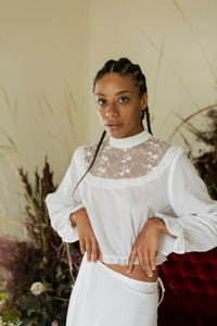 Belle crop blouse - The Silk Co Byron Bay