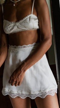 Clementine mini slip skirt - The Silk Co Byron Bay