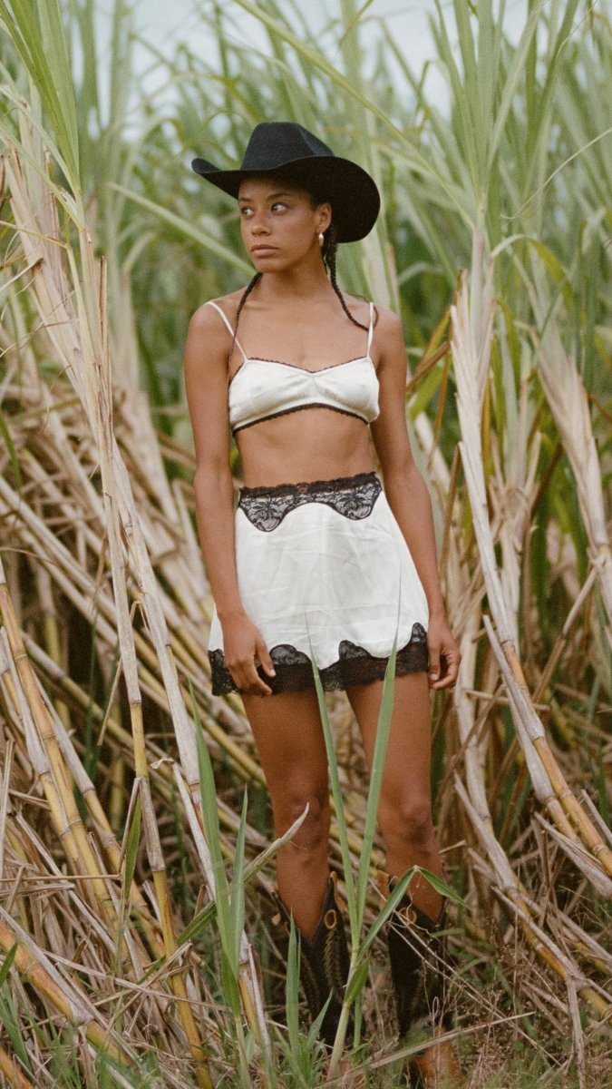 Clementine mini slip skirt - The Silk Co Byron Bay
