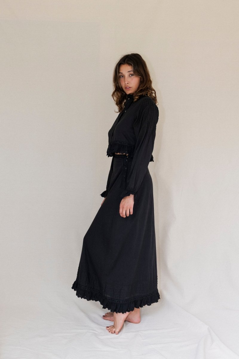 Sasha long sleeve crop - The Silk Co Byron Bay