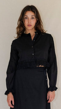 Sasha long sleeve crop - The Silk Co Byron Bay