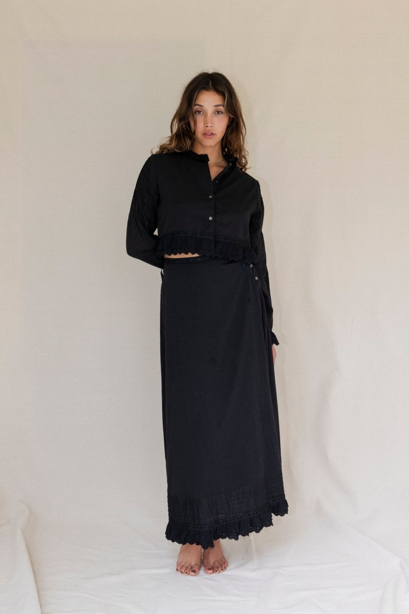 Sasha long sleeve crop - The Silk Co Byron Bay