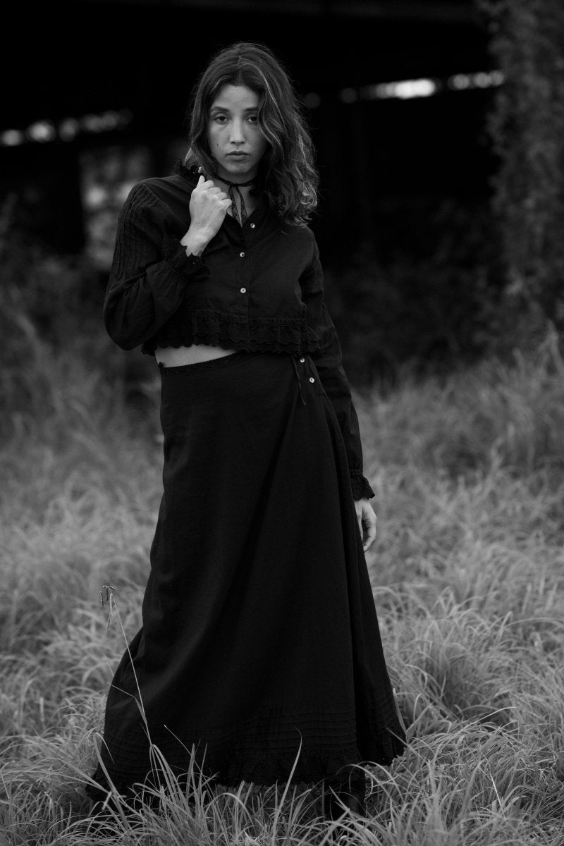 Sasha long sleeve crop - The Silk Co Byron Bay