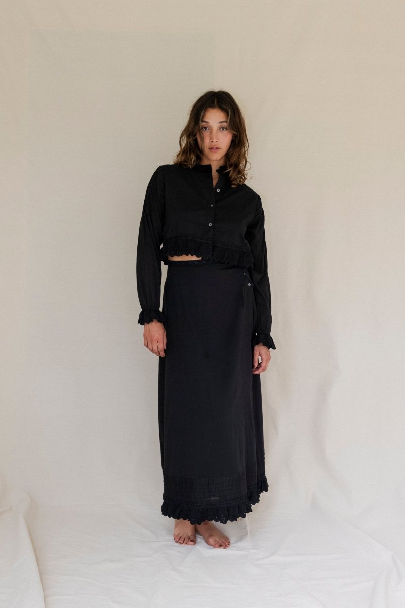 Sasha long sleeve crop - The Silk Co Byron Bay