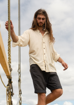 Jonesy Shirt - Ivory - The Silk Co Byron Bay