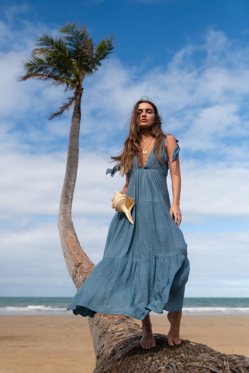 Olive Maxi Dress - The Silk Co Byron Bay
