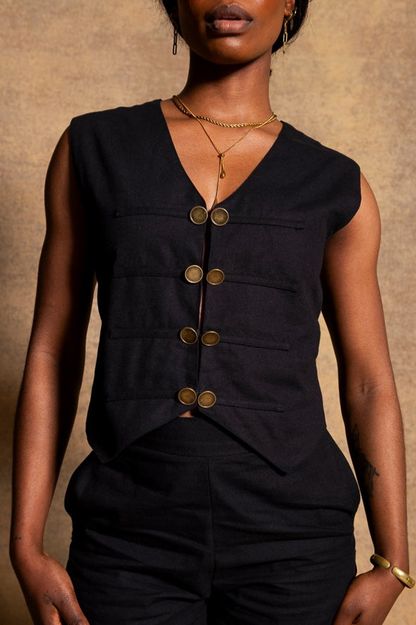 Ada Waistcoat Vest - The Silk Co Byron Bay