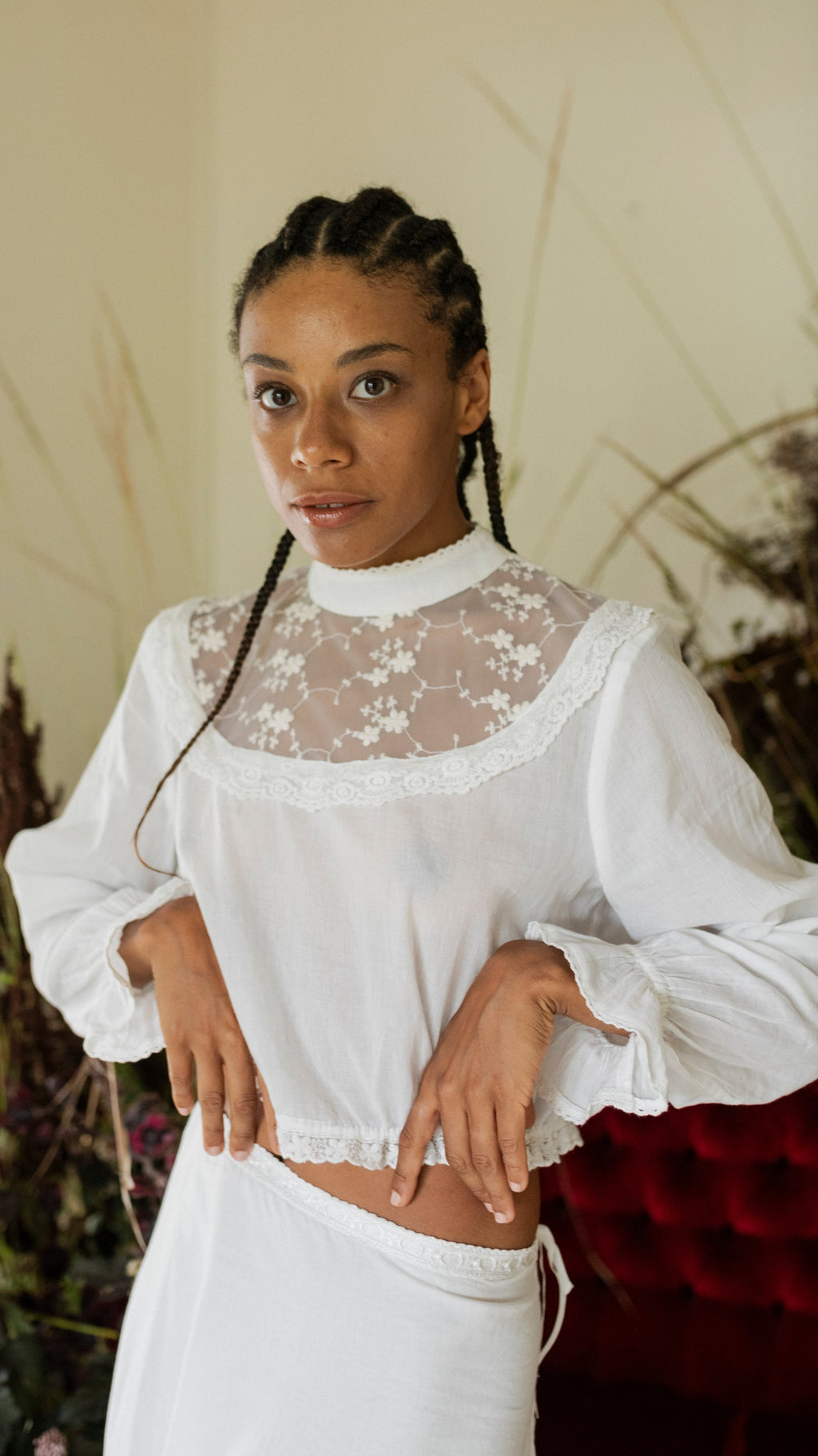 Belle crop blouse - The Silk Co Byron Bay
