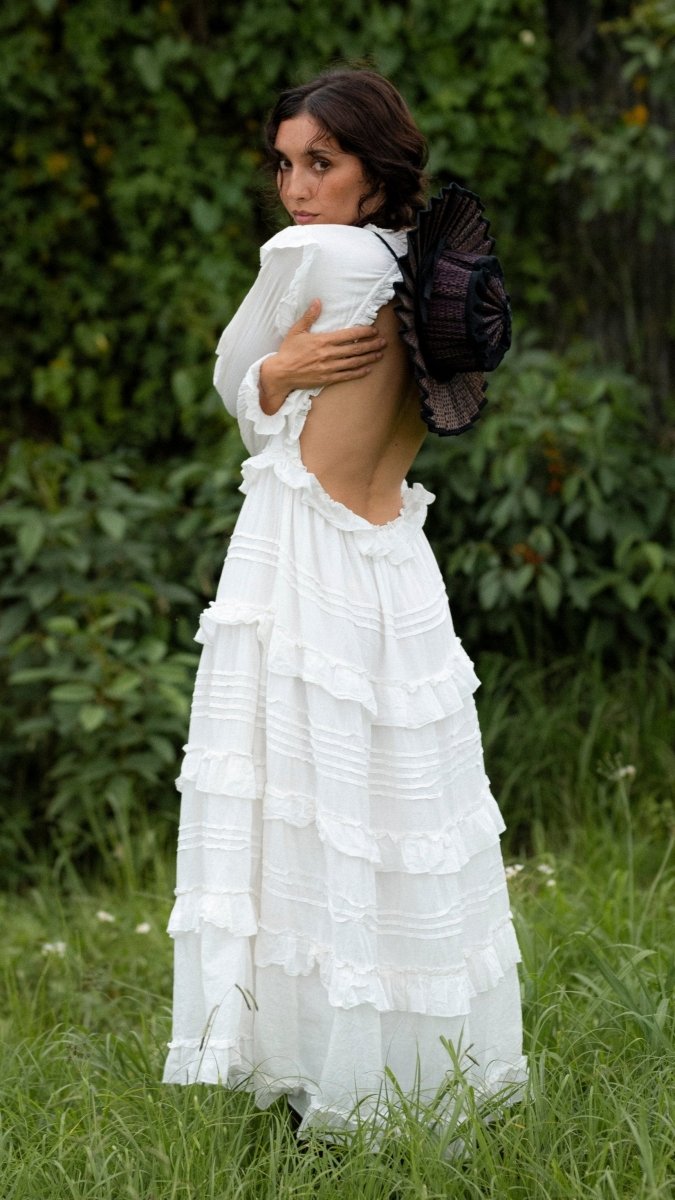 Valentina open back maxi dress - The Silk Co Byron Bay